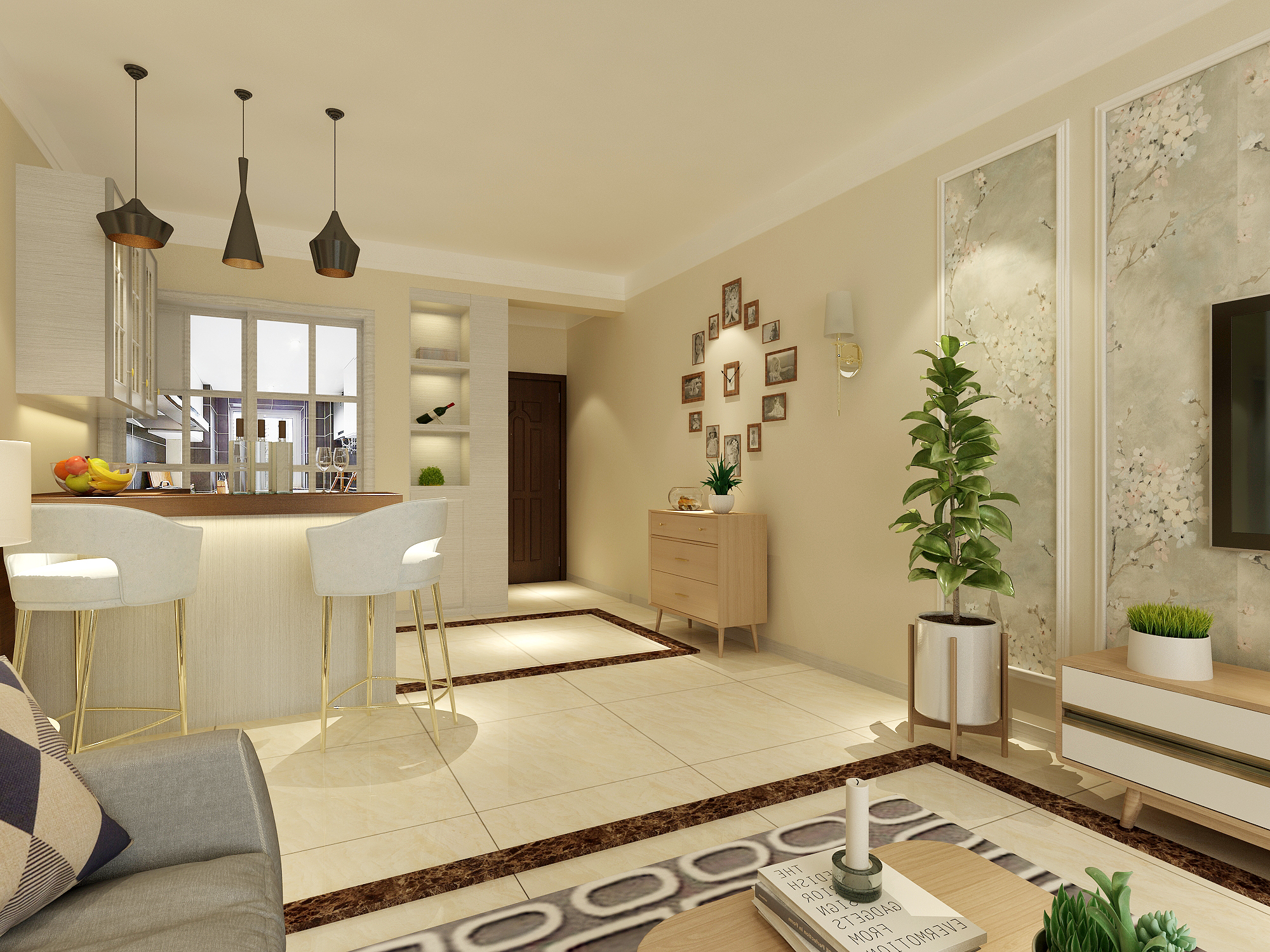 装修案例丨华润橡树湾126㎡现代简约风，改动厨房门收纳增加一倍