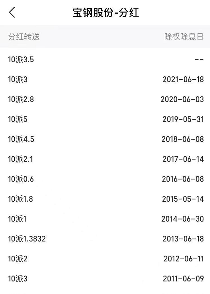 如果2010年买入五万元宝钢股份股票