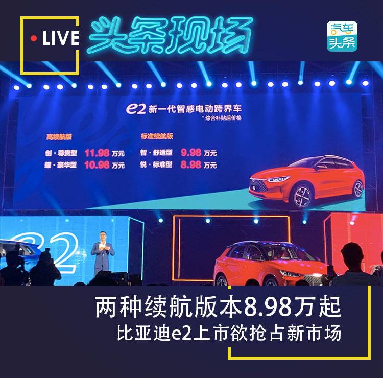 两种续航版本8.98万起，比亚迪e2上市欲抢占新市场