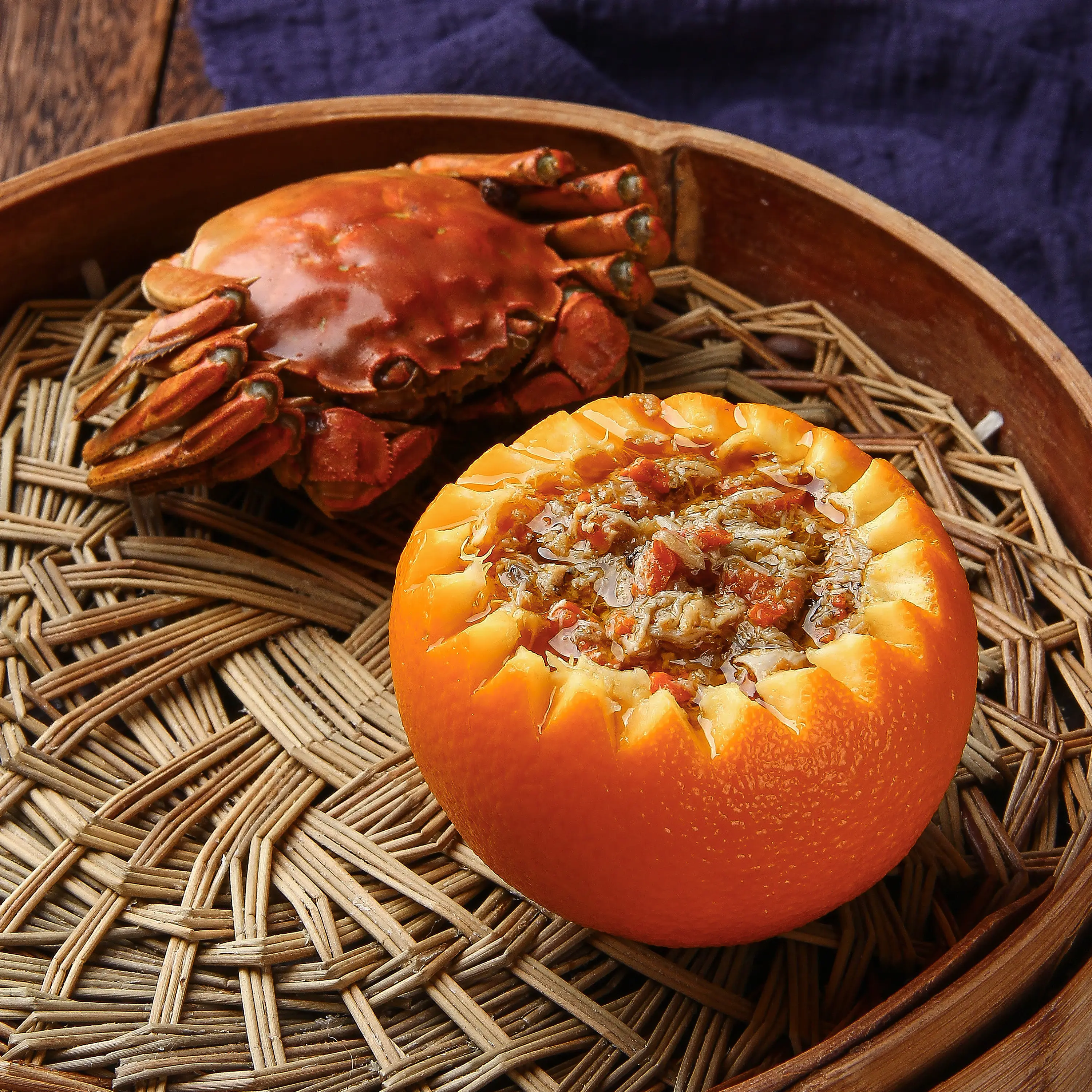 螃蟹×水果：《玉楼春》出现的浙菜“蟹酿橙”，你吃过吗？