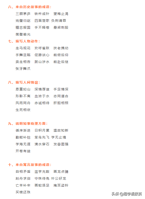 初中语文必考成语最全汇总，收藏一次用三年