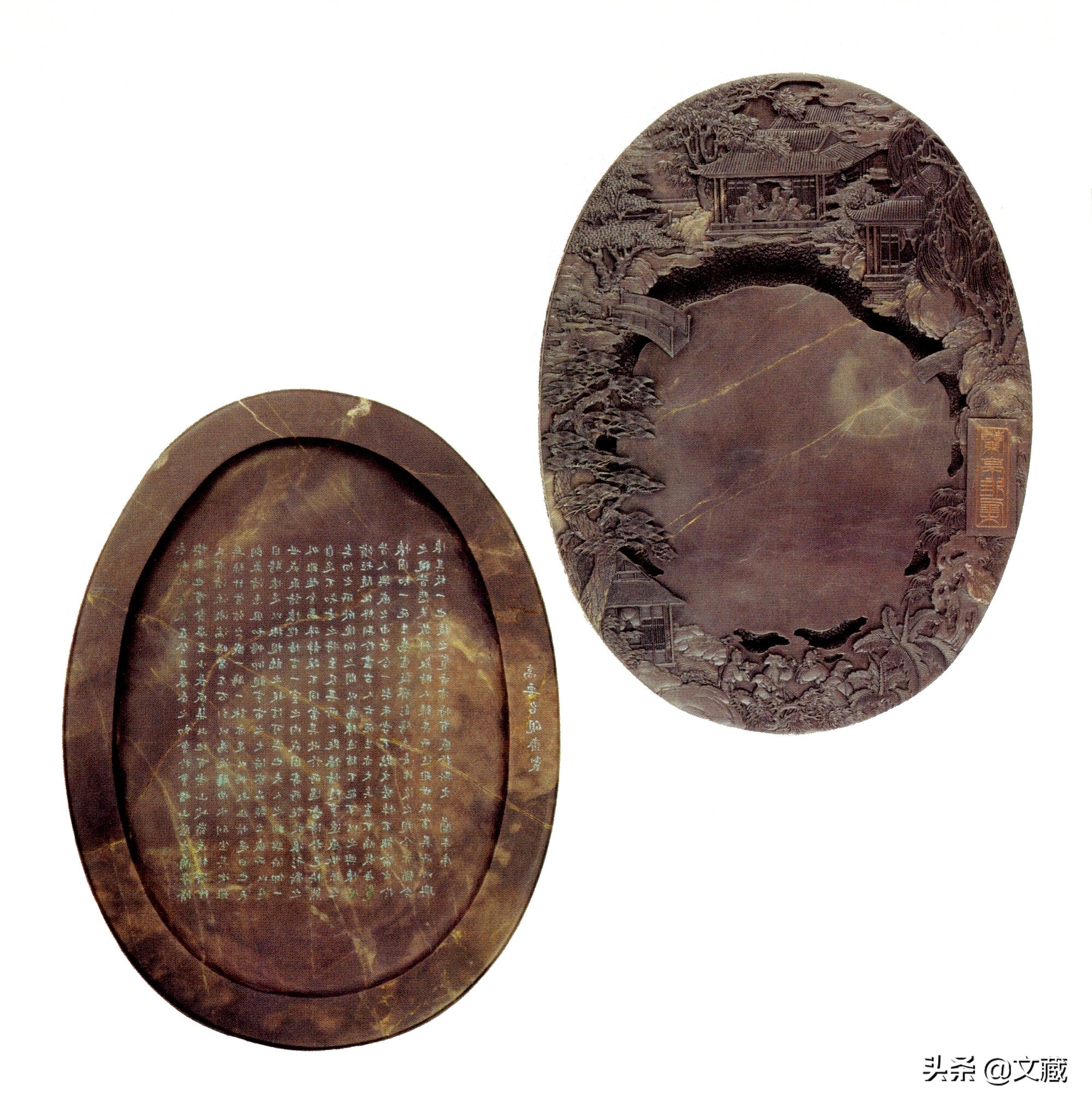 他花光存款,借债收藏,终于得到现代砚雕大师黎铿的星湖春晓砚