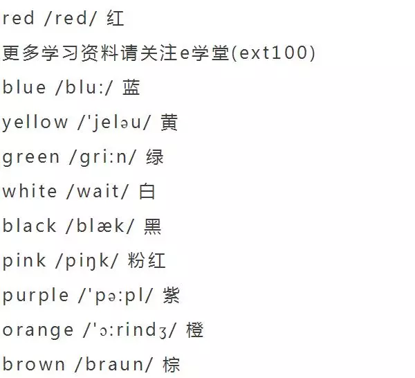 小学英语单词分类大全（附音标）