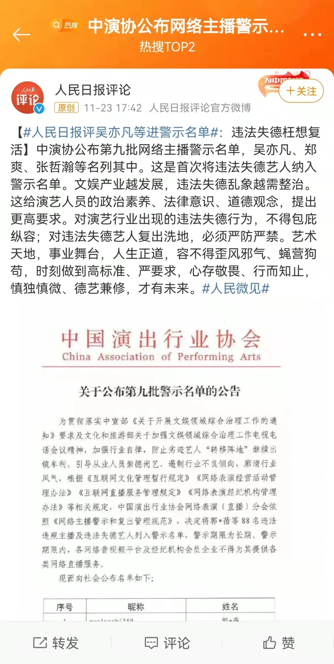 刚刚，迪奥终于回应了！摄影师道歉！吴亦凡、郑爽、张哲瀚被列入“黑名单”！罕见88人遭封禁，央媒发声