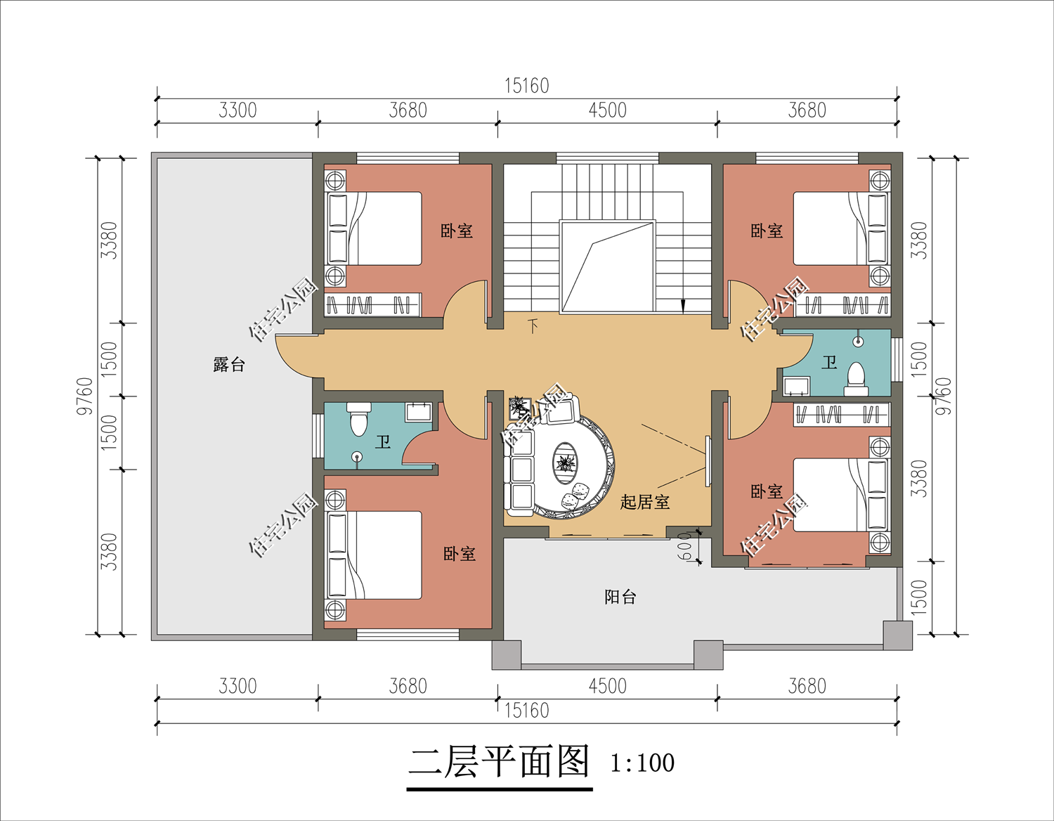 二楼内部设计图农村图片