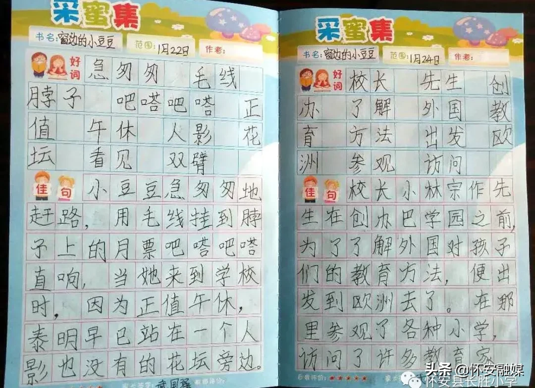 怀安县柴沟堡镇长胜小学网上秀学生假期作业