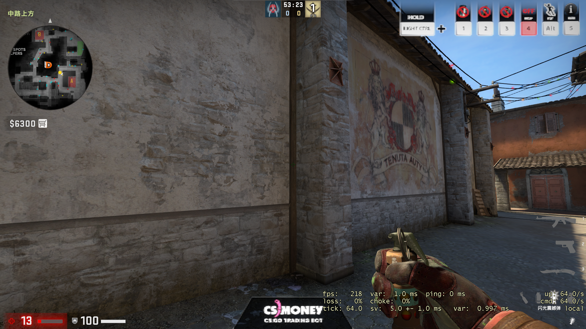 CSGO道具教学，常规烟闪火系列《Inferno闪光弹教学》