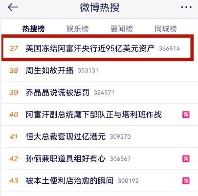 无耻至极！美国甩锅武汉实验室，冻结阿富汗95亿美元