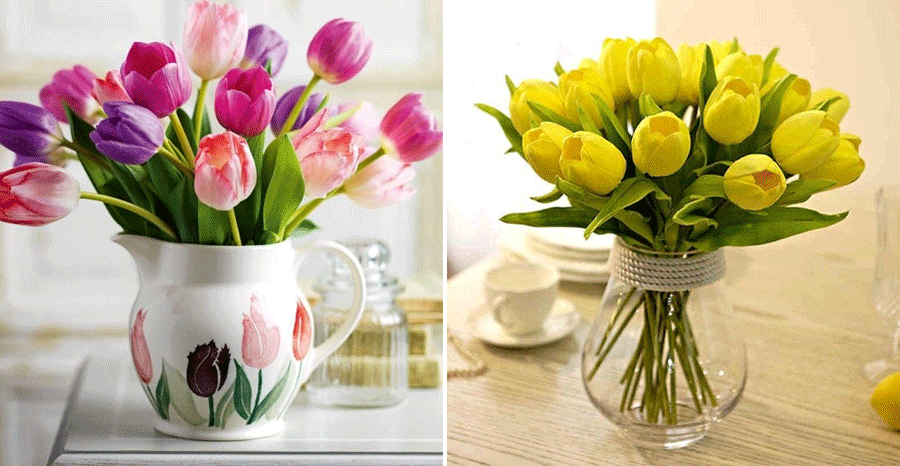 儿童画教程|对比色块上的线条之美--花瓶中的郁金香