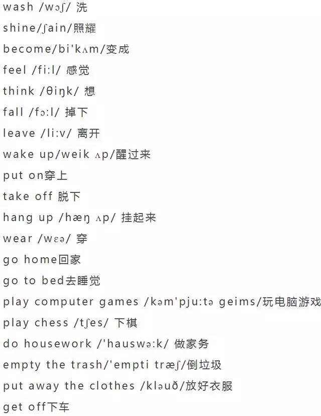 小学英语单词分类大全（附音标）