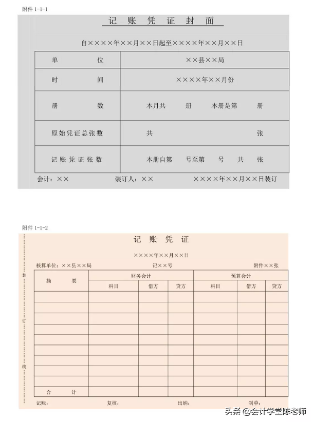 行政事业单位会计凭证及报销附件模板