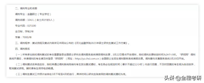 2021考研院校金融经济类专业调剂信息汇总，持续更新