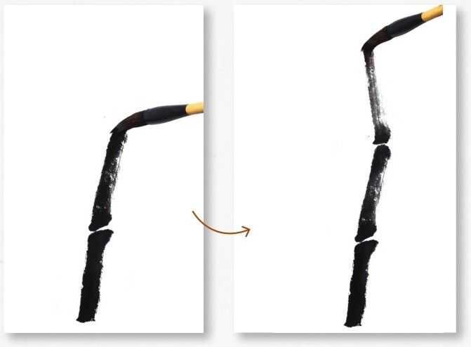 国画知识：分步骤图解画竹子不同形态，简单易学，收藏起来学习