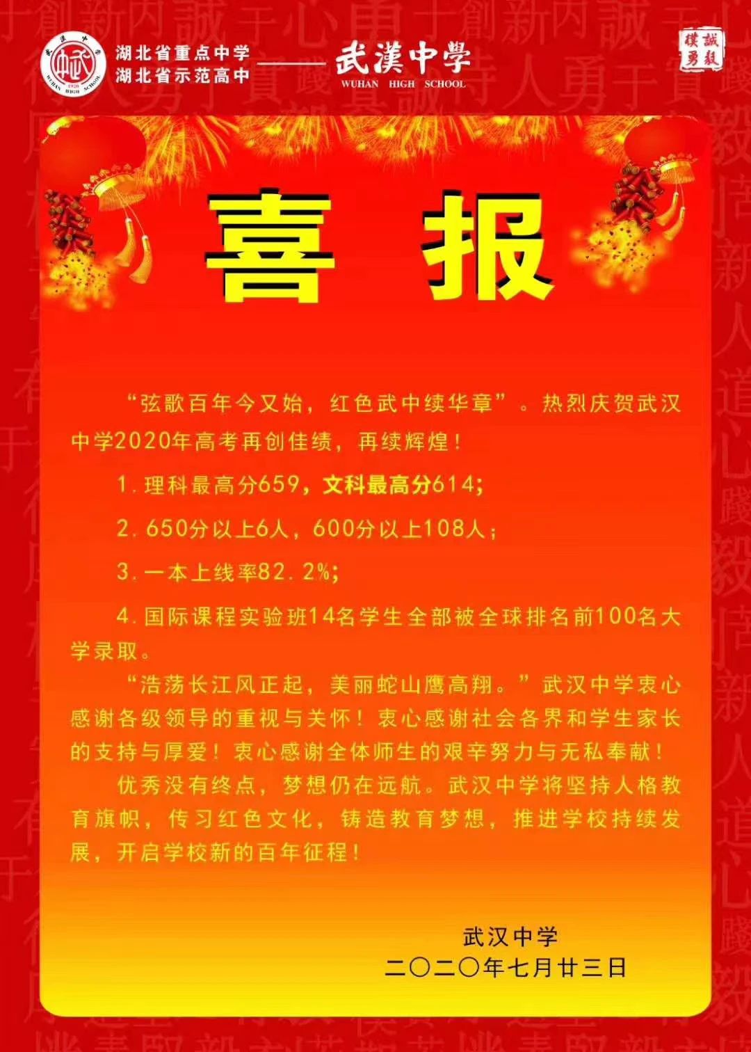 华师一附中等武汉名校高考成绩单出炉，买学区房就盯紧这些学校