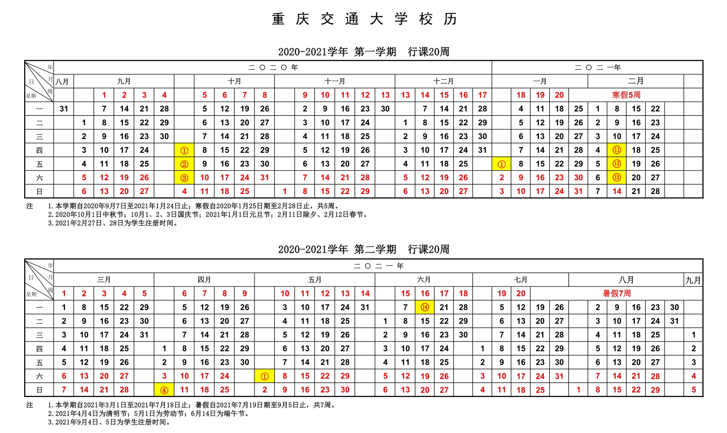 新大一这里集合！重庆十大高校校历出炉