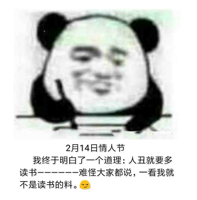 熊猫头2月14日情人节写日记表情包
