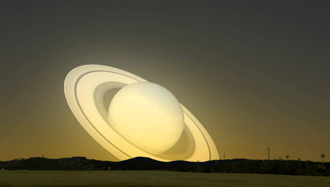 土星,八大行星之一,假如它接近了地球,天空看起来是怎样的?