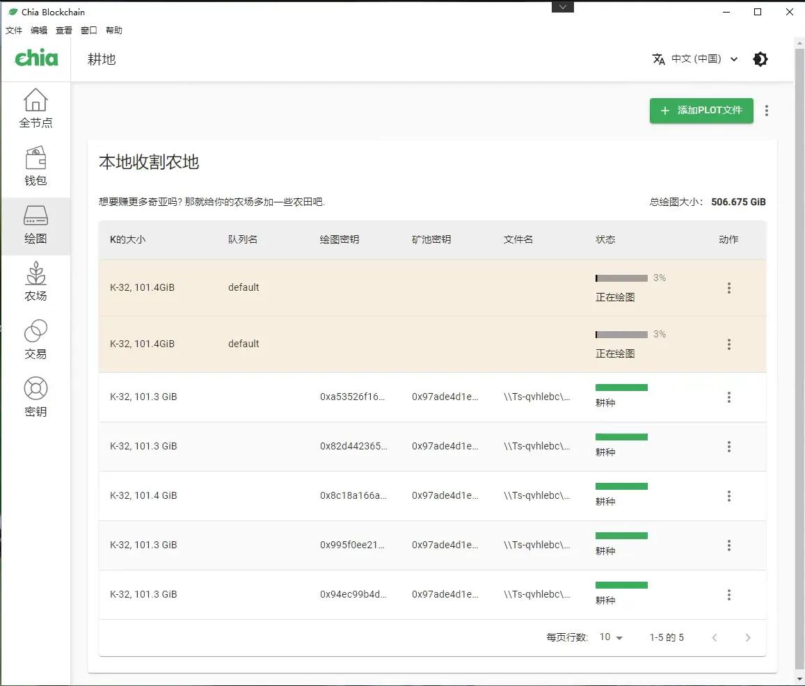 学着挖chia，硬盘还没到，先用工作电脑凑合