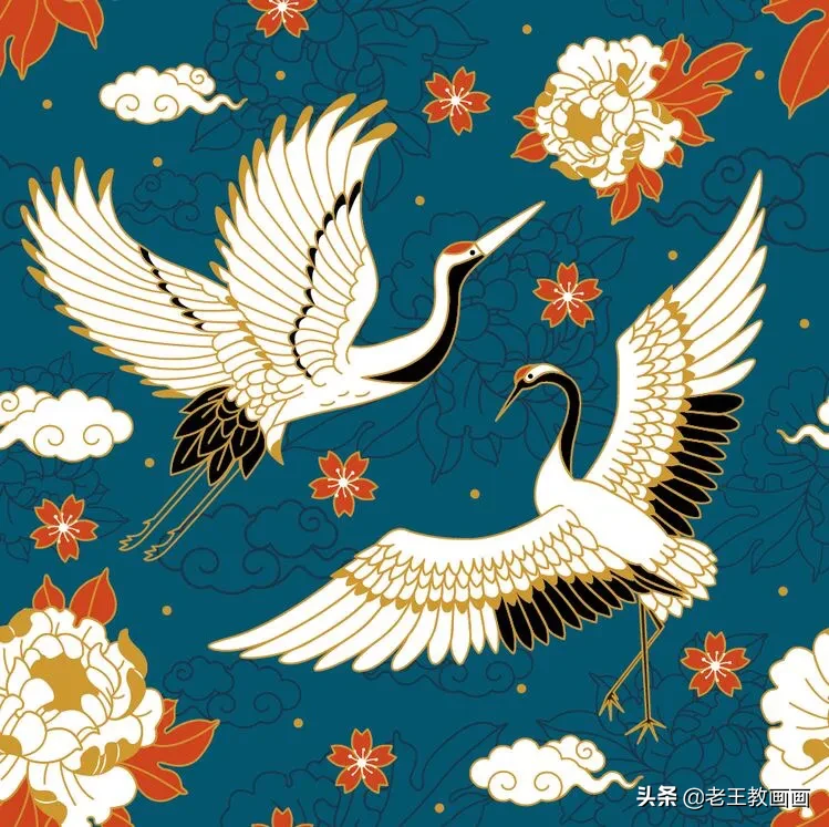 经久不衰，中国传统仙鹤纹样，国风中的仙鹤素材资料