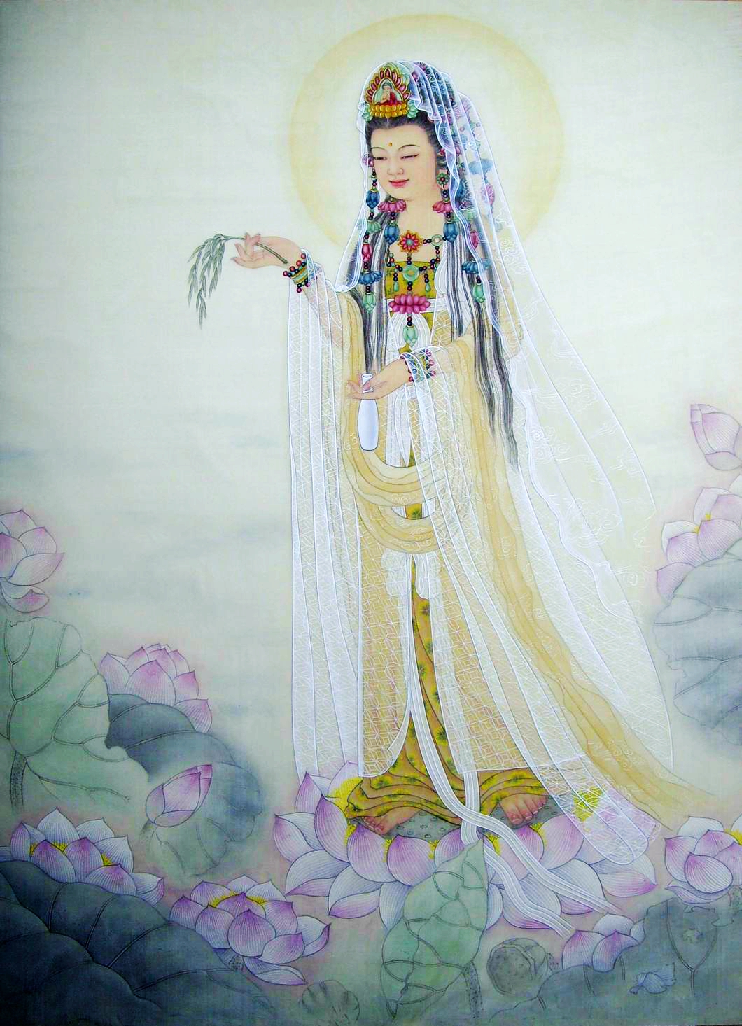 释迦牟尼佛观音菩萨地藏菩萨普贤菩萨画相(孙会云作品)