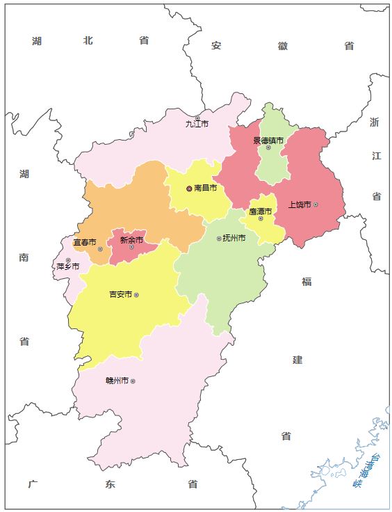 江西省行政区划从各地级市公布的数据看,省会城市南昌gdp稳居全省第一