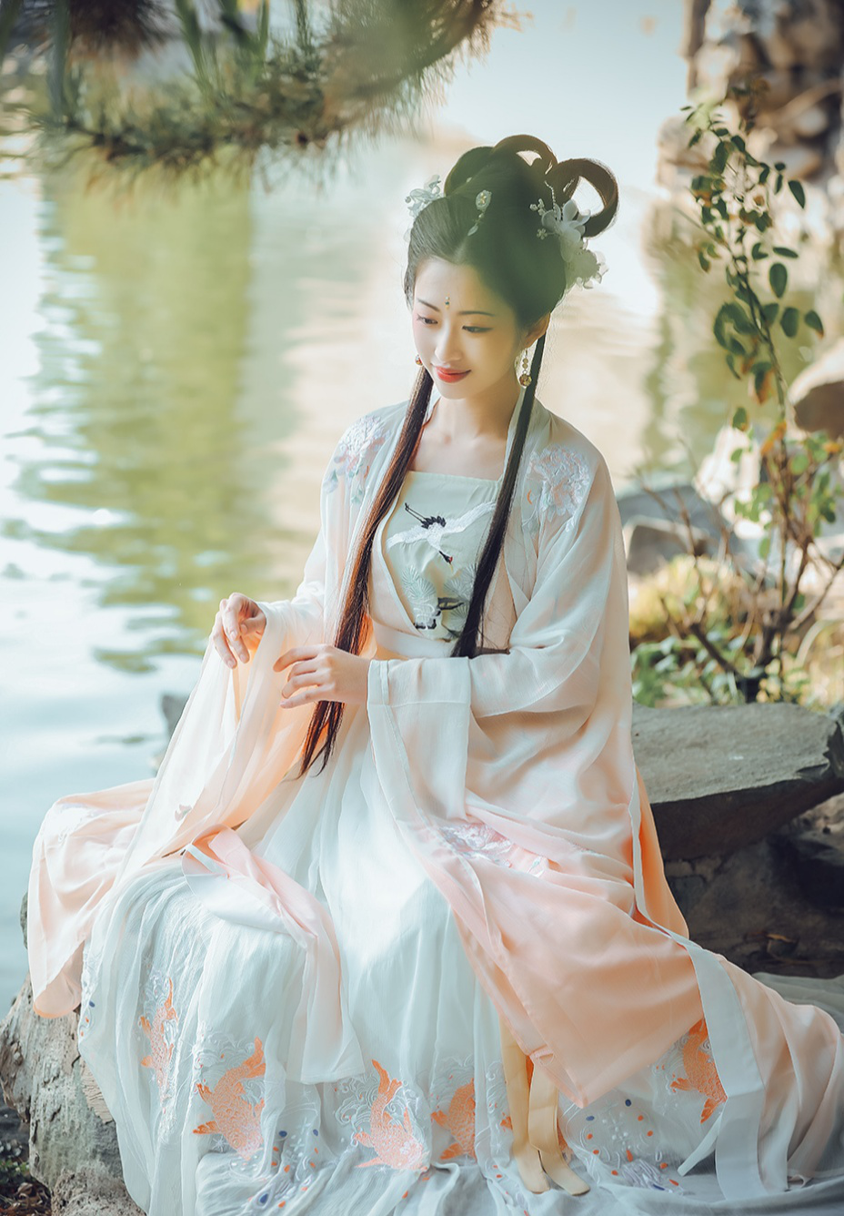 仙气飘飘的齐腰汉服,风格温柔又淑女,精致小仙女必备