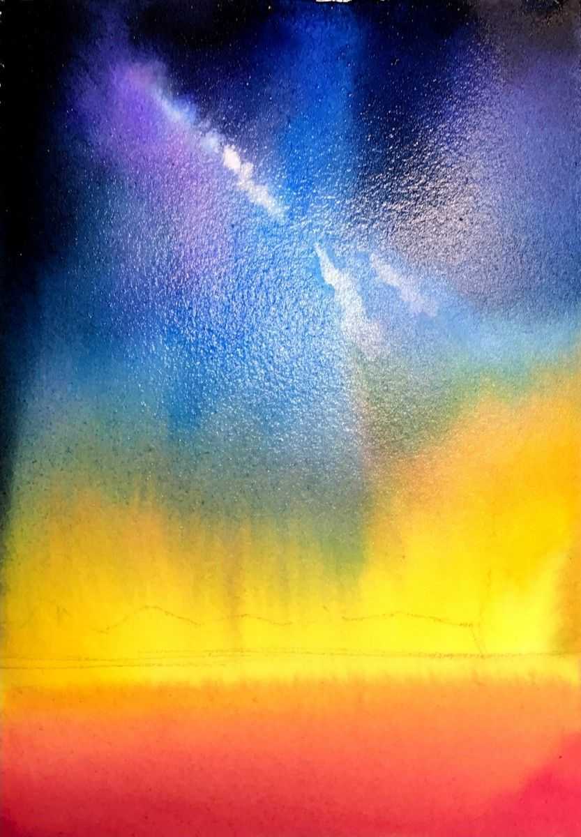 璀璨星空水彩画法：分步骤讲解（附调色画法）简单易学，一起临摹