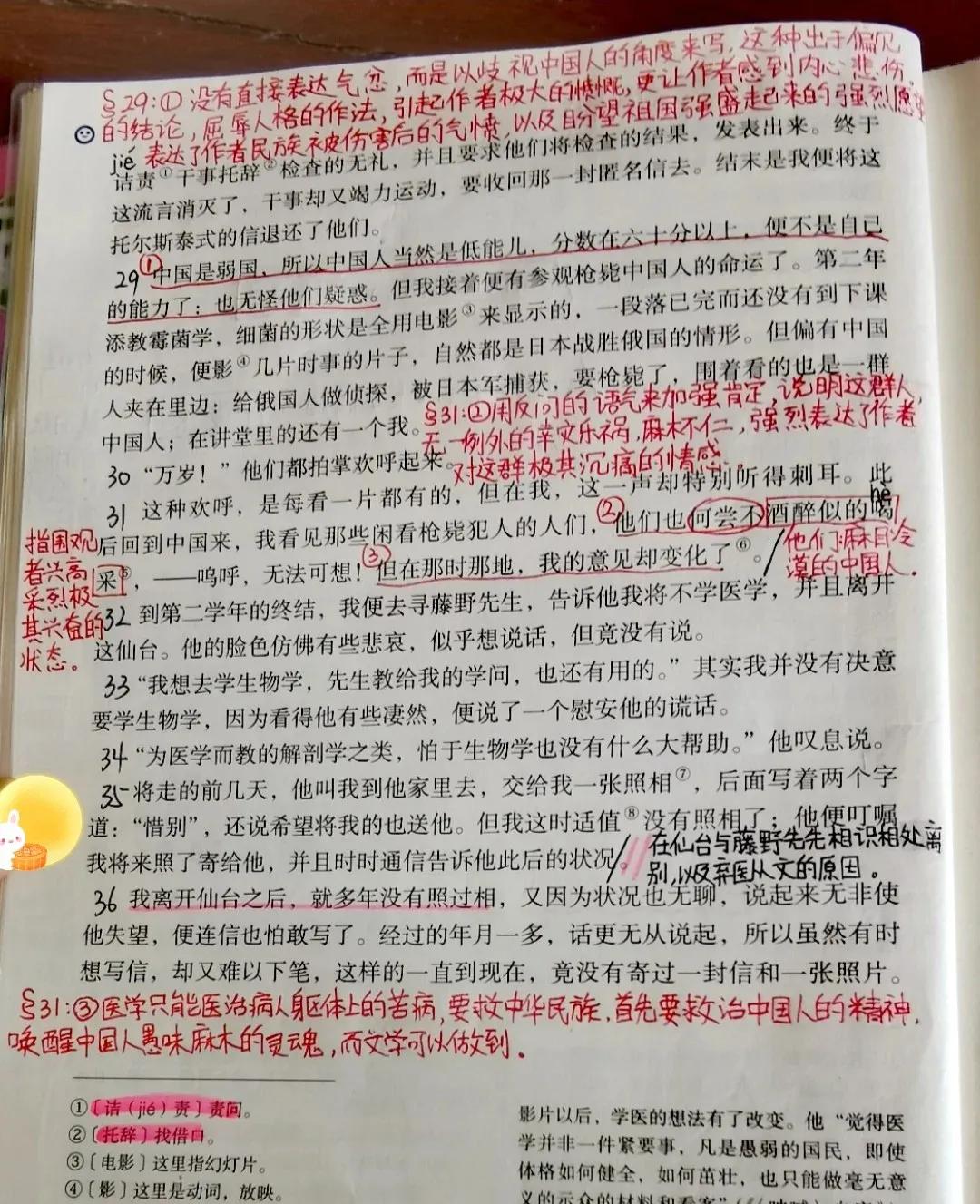 八年级语文上册第六课《藤野先生》课文笔记，预习的好帮手