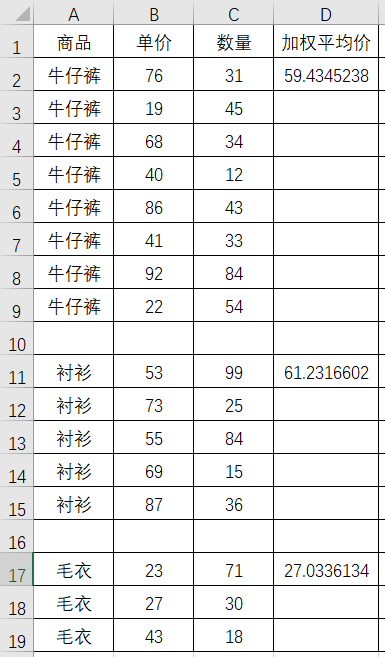 excel求加权平均(怎么excel加权平均分)