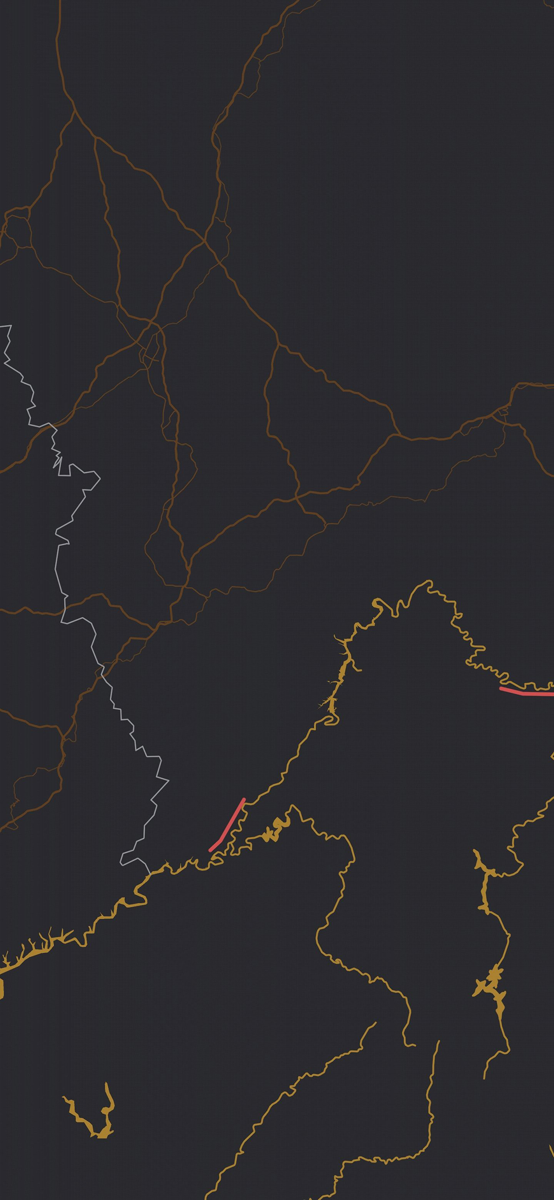 壁纸丨用任意城市，甚至乡村的河流线路地图做手机壁纸