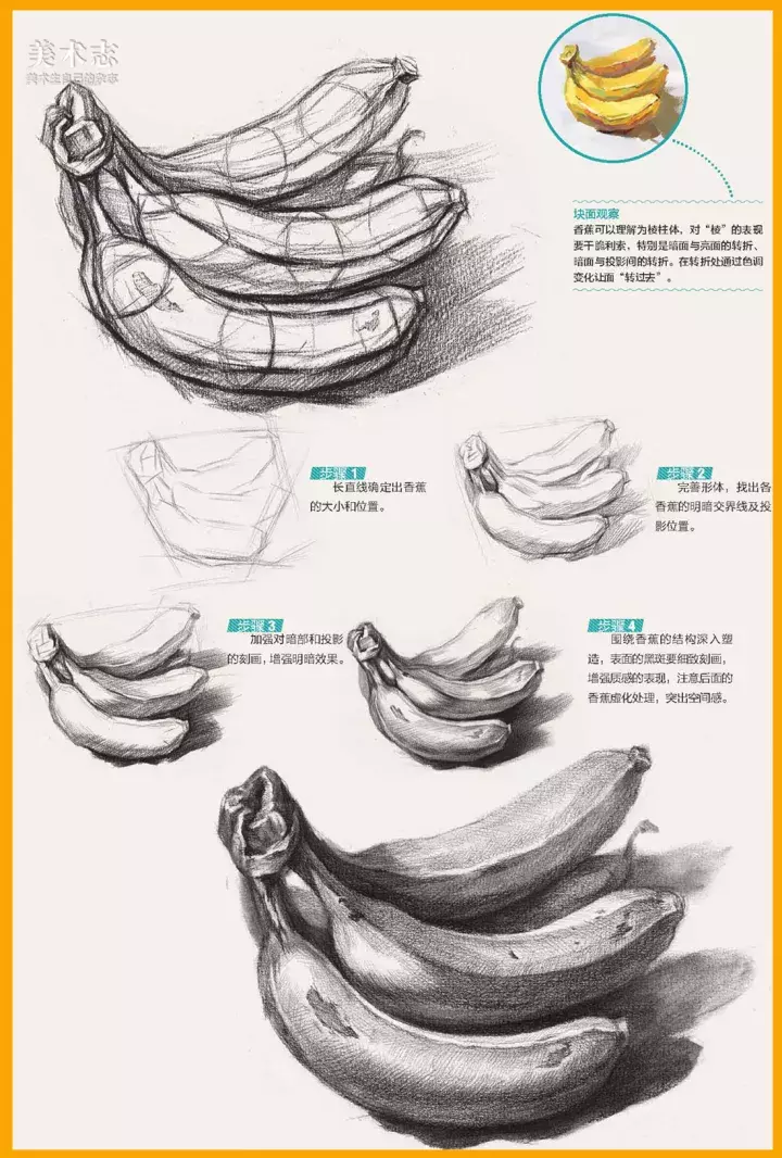 水果解剖创意素描设计图片