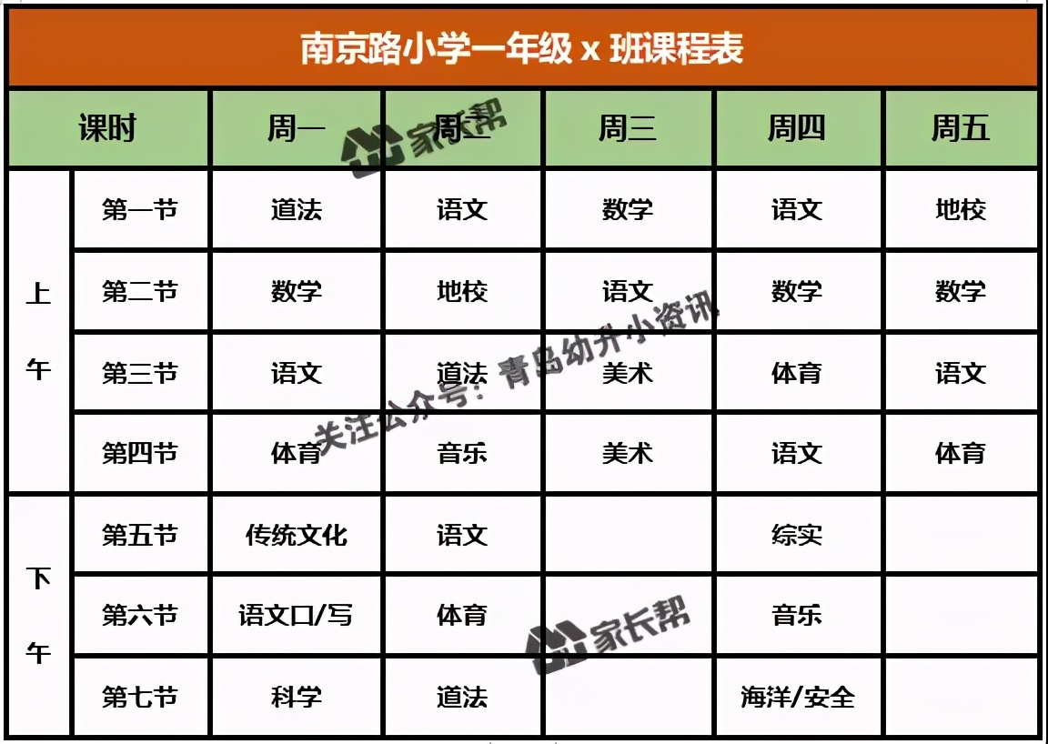 青岛「公办+民办小学」作息时间表及课程表汇总