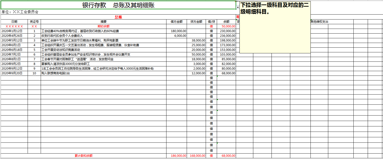 做出这种高端的Excel工会会计做账模板，老板怎么会不赏识你呢？