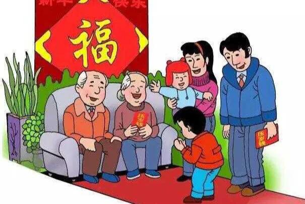 我们过大年：红烛照华堂，线香缭青烟，家家团团聚，人人笑开颜