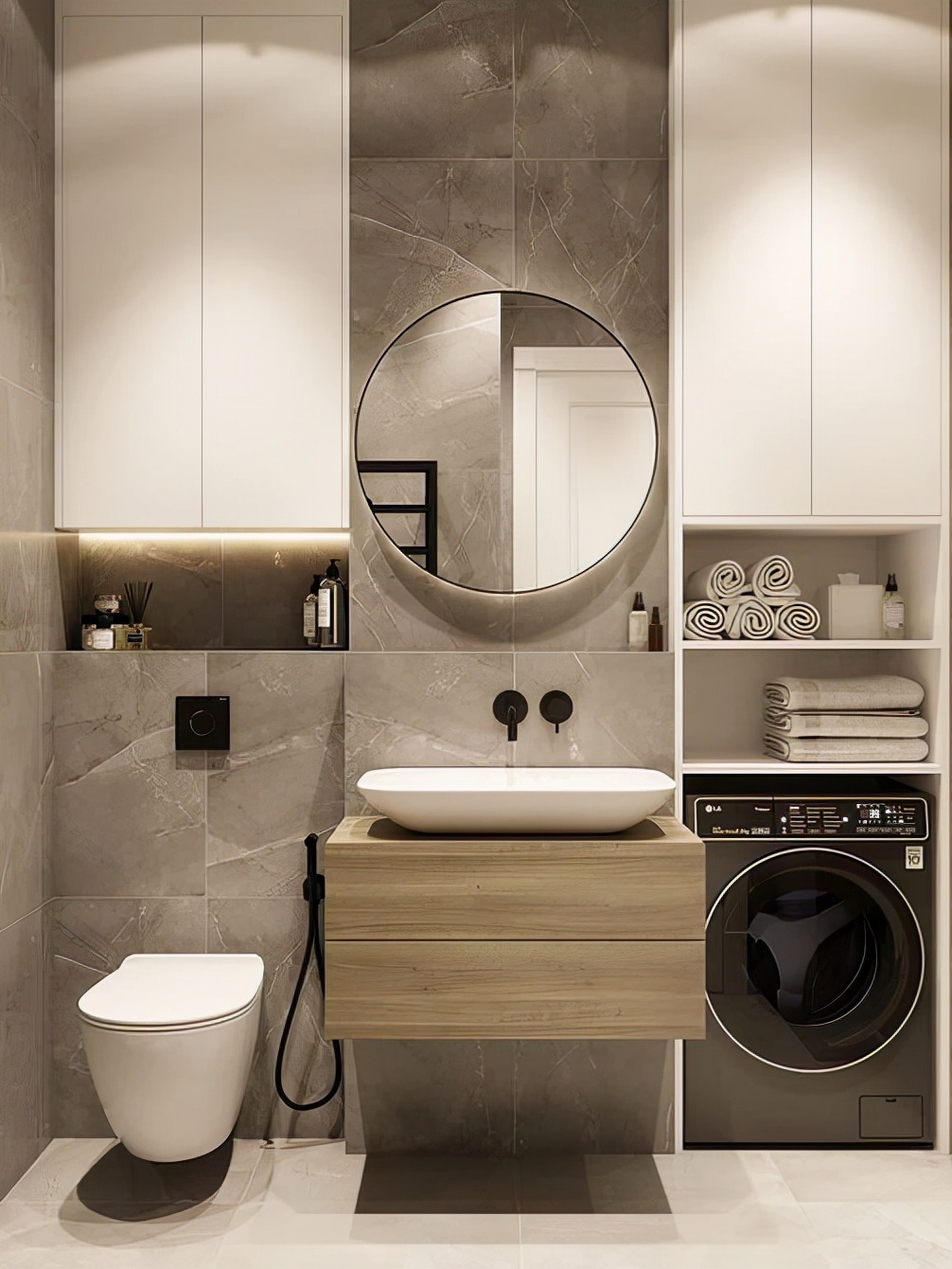 卫生间里洗衣机怎么放