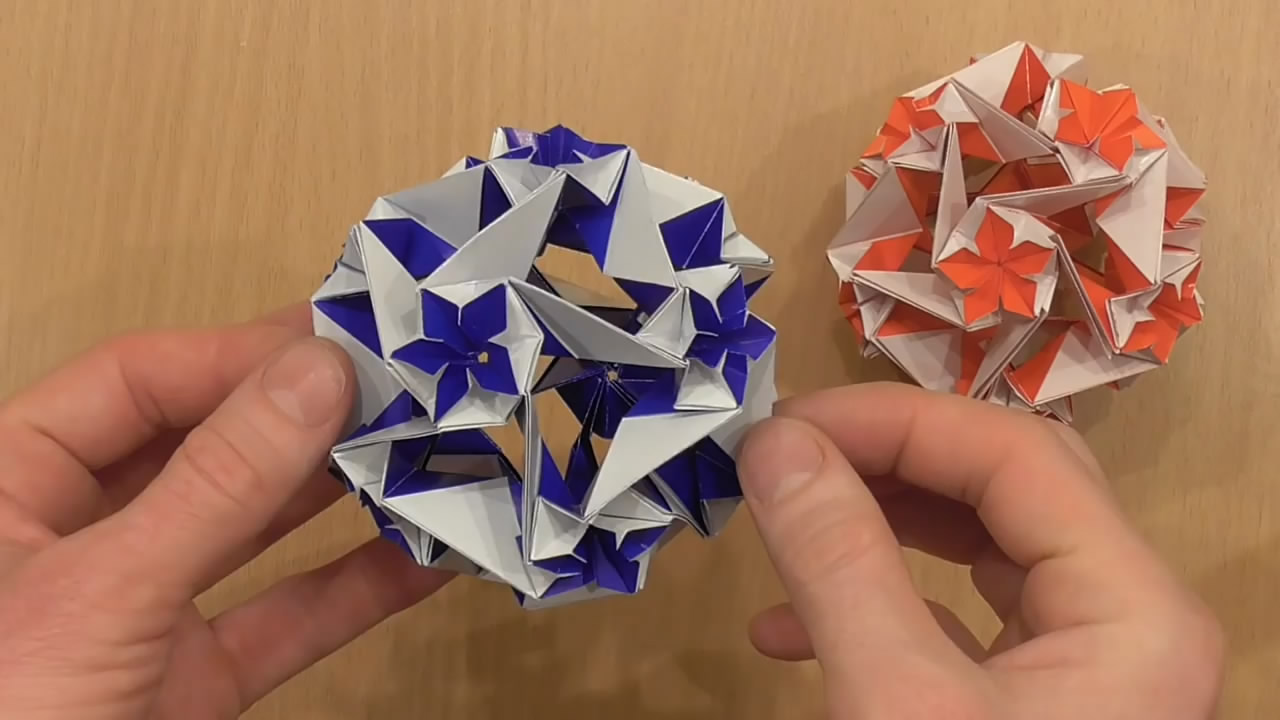 神奇的纸艺三角插,带你学习如何制作五角星花球的方法,创意十足