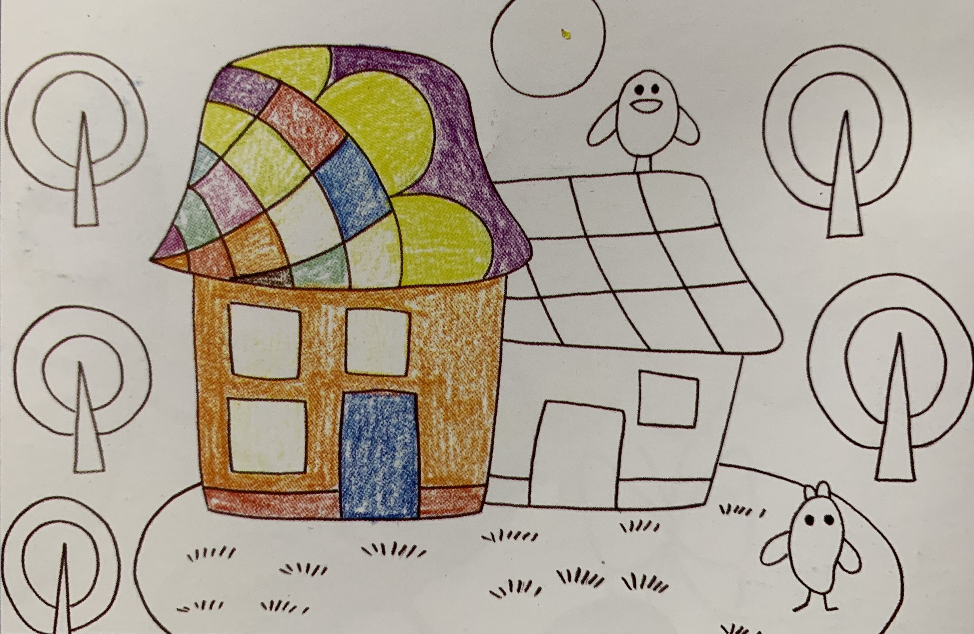 大房子简笔画(大房子简笔画 正面图)