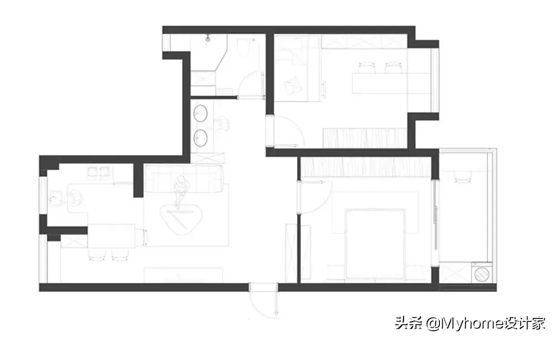 这才是北欧风！102㎡简约公寓，爆改两居室，还有大阳台