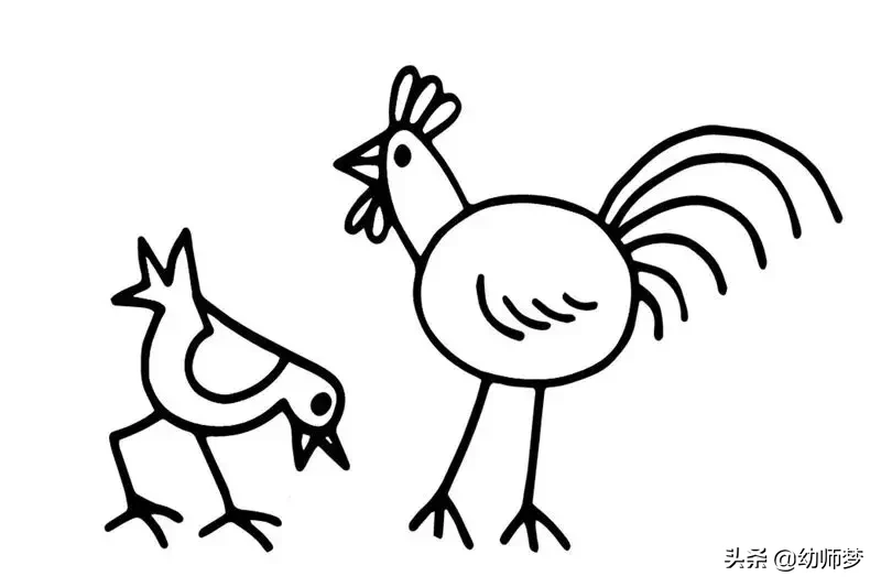 「简笔画」儿童简笔画教程，公鸡中的战斗机欧耶