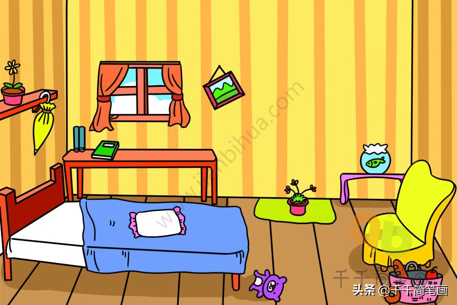书桌卧室简笔画，零基础也能轻松学会