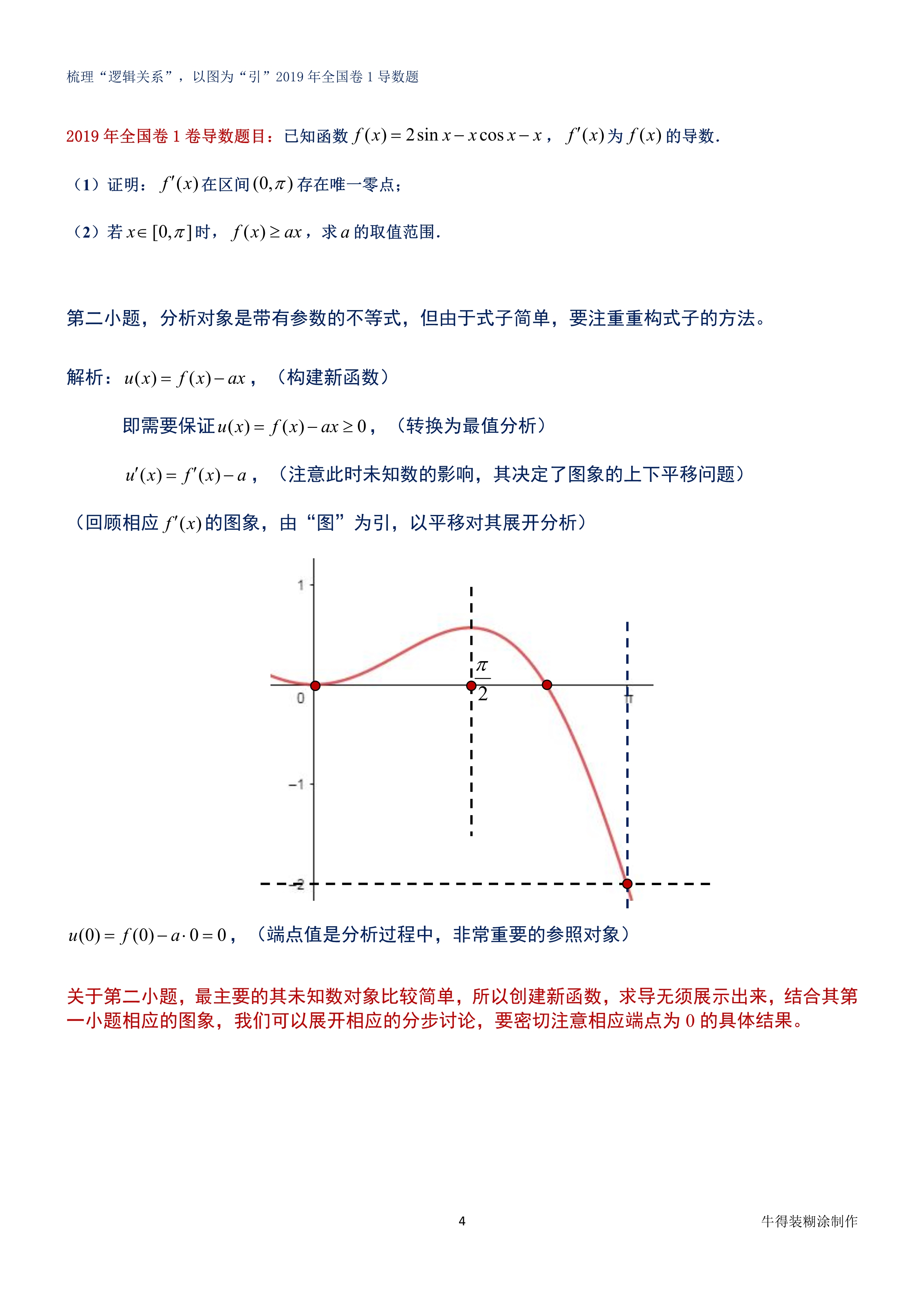 梳理“逻辑关系”，以图为“引”2019年全国卷1导数题
