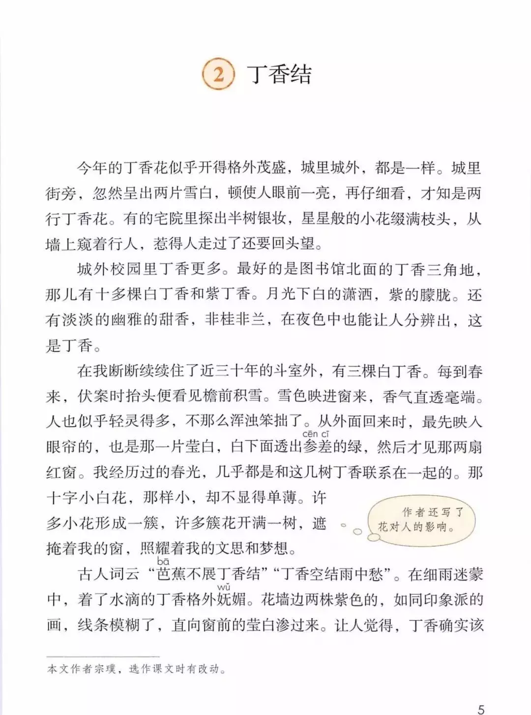 丁香结课文优美句子赏析