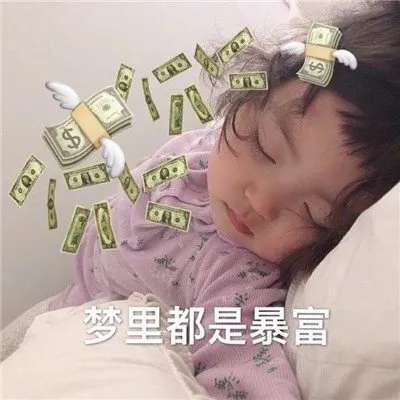 表情包：梦里都是暴富