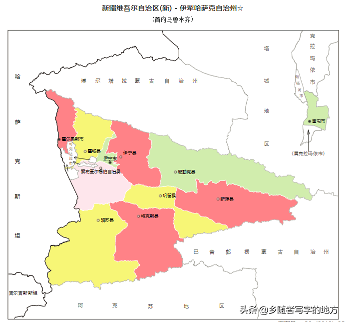 新疆行政区划图（新疆各地区最新最全行政区划图）