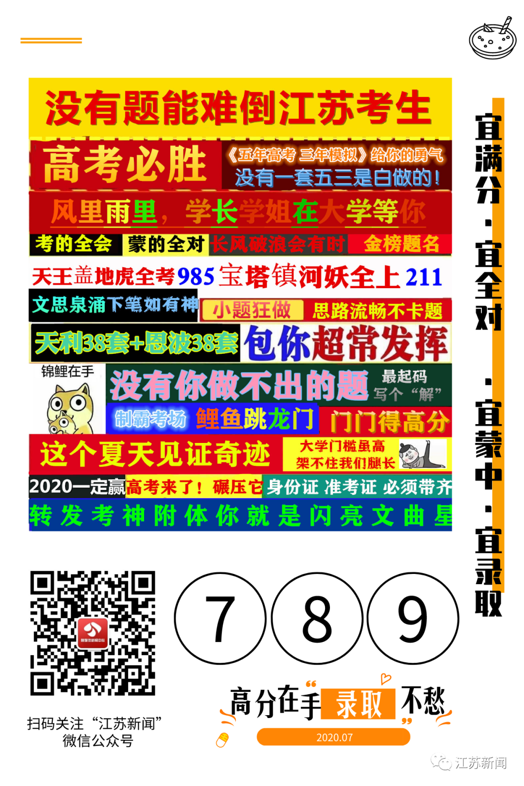 高考明天见！江苏卷，最后一面