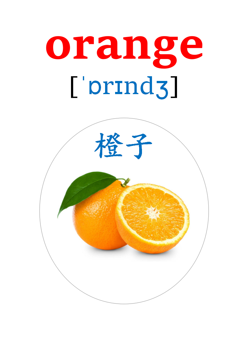 英语卡片来了!20多种水果的英语单词!apple,orange,pear