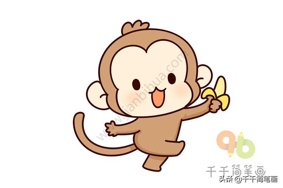 10种可爱的小猴子简笔画合集,分分钟被萌翻,一看就会画