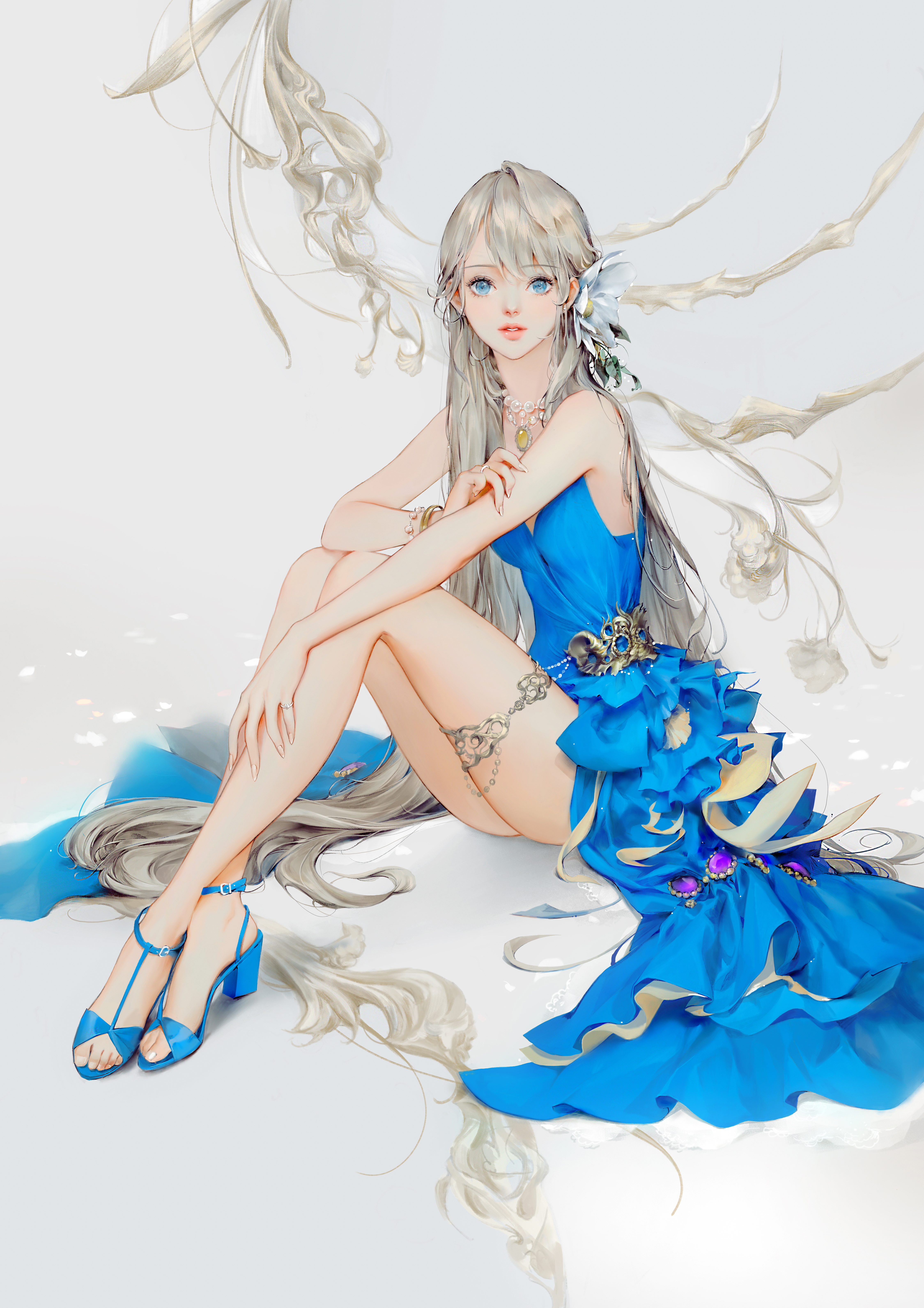通透唯美的二次元美女，仙气扑面而来，充满梦幻华丽的马卡龙色彩