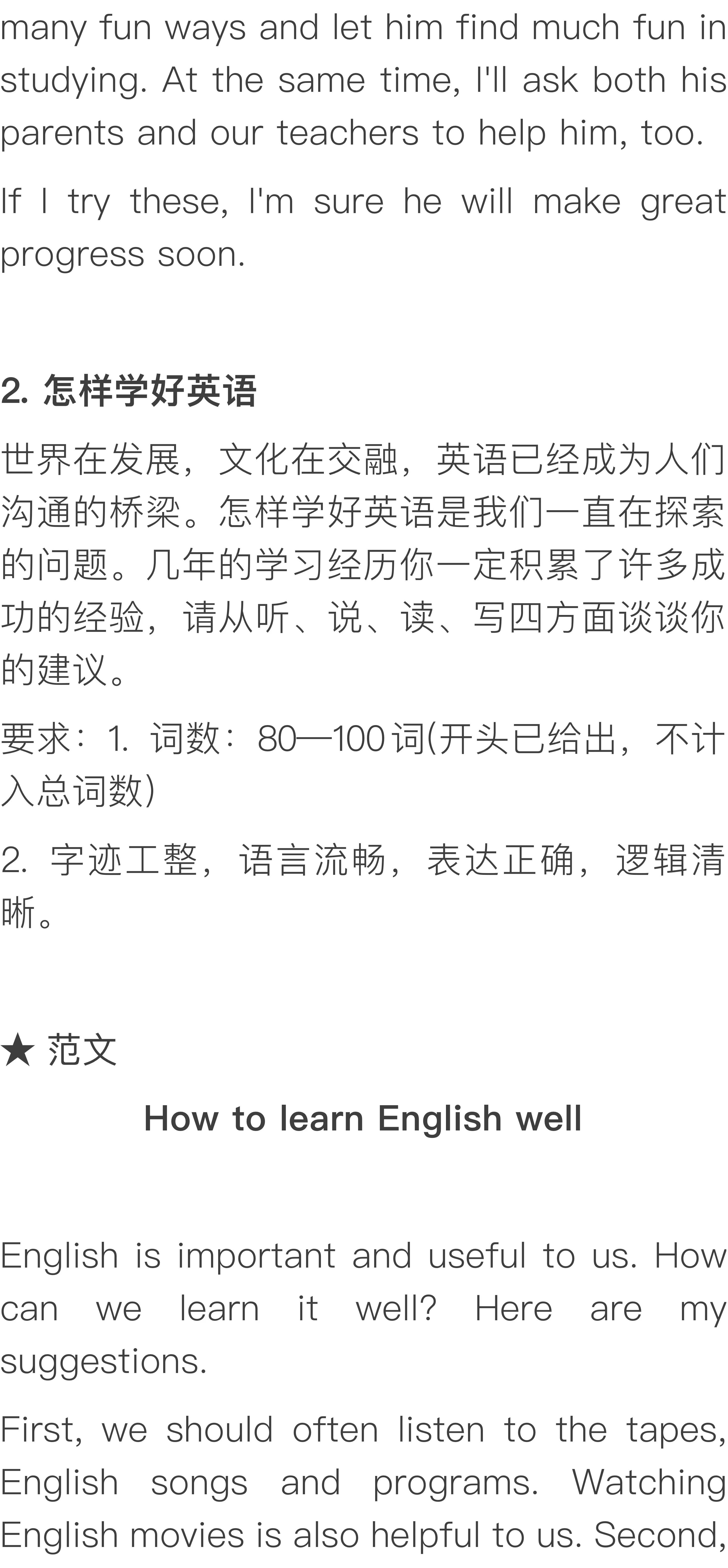 初中英文作文 初中英语作文范文10篇带翻译100字 高考作文 乐到家网