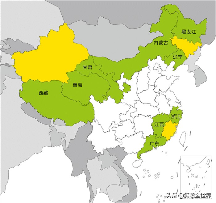 我国各省市“邻居”知多少，首都有2个，最多邻8个